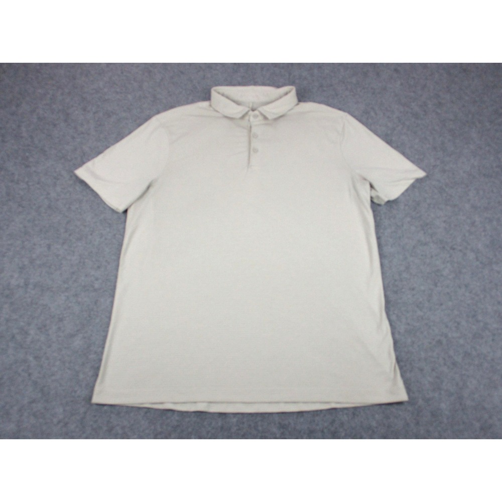 Lululemon Polo Shirt Mens Extra Large Beige Evolution Performance Stretch Golf